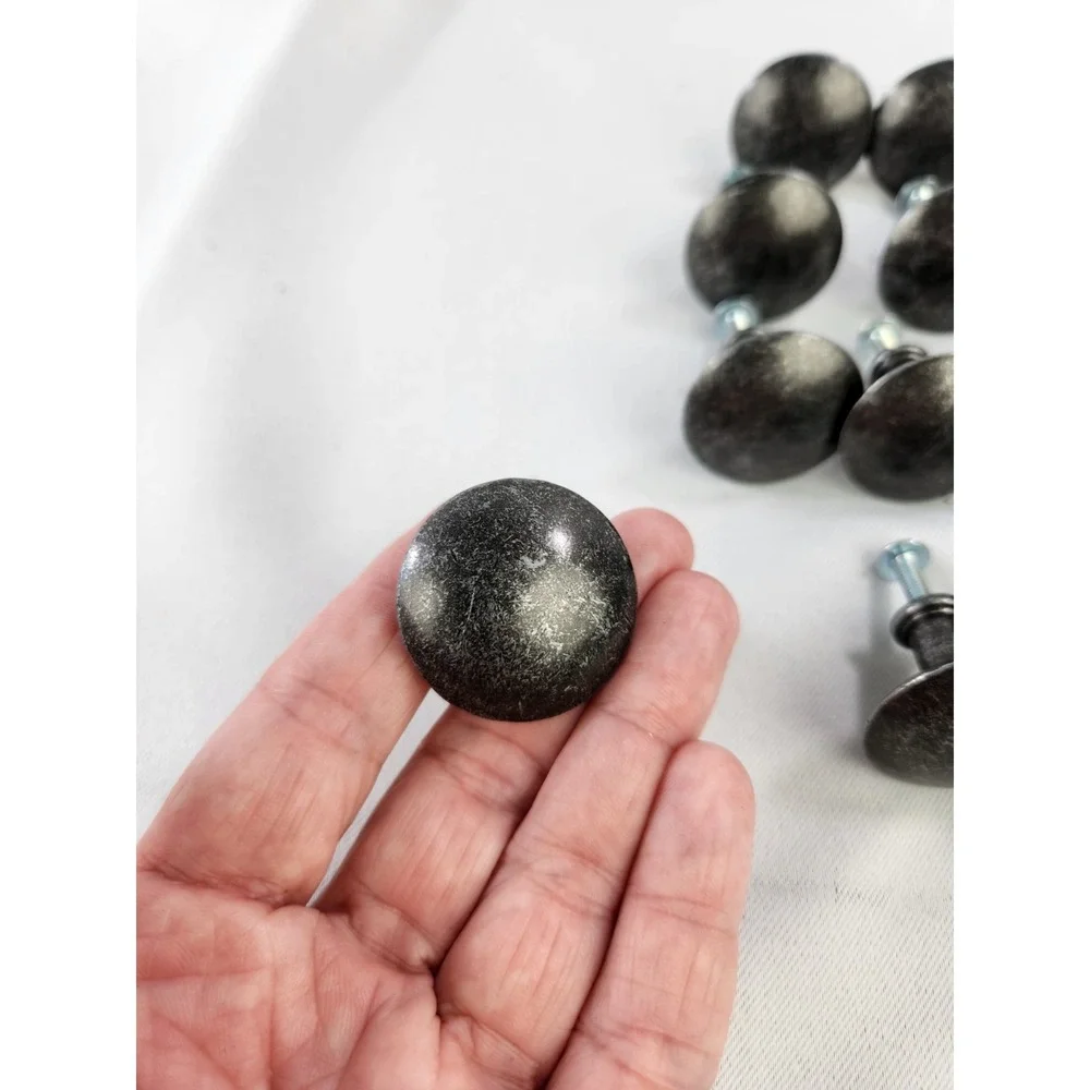 13 IKEA HEMNES ? Drawer Knobs Pull Handles with screws Large HEAVY Blk Silver